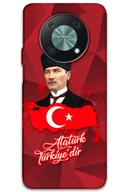 Huawei Nova Y90 Uyumlu Atatürk Desenli Telefon Kılıfı + Ekran Koruyucu - 5851