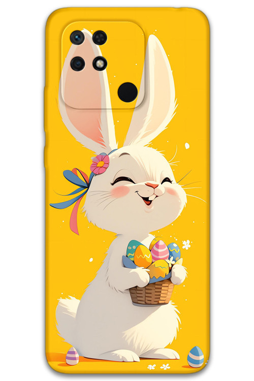 Xiaomi Redmi 10C Uyumlu Tavşan Desenli Telefon Kılıfı + Ekran Koruyucu - 5807