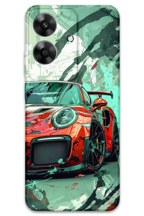 Realme Note 60 Uyumlu Araba Desenli Telefon Kılıfı + Ekran Koruyucu - 5765