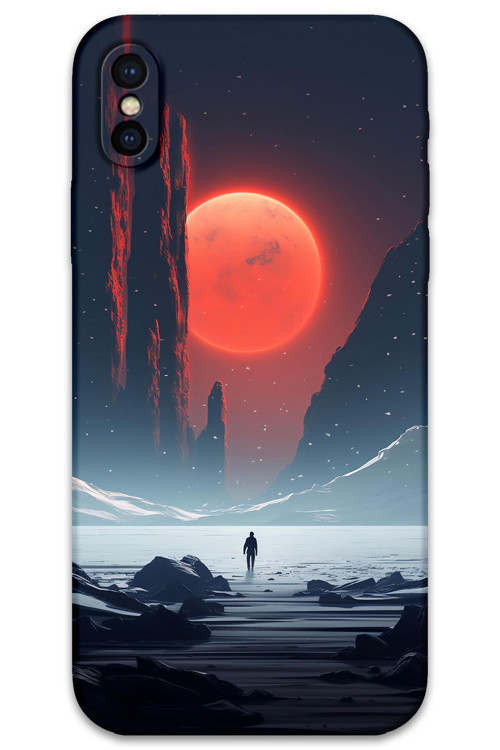 İphone Xs Max Uyumlu Uzay Desenli Telefon Kılıfı + Ekran Koruyucu - 5861