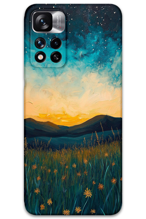 Poco M4 Pro 5G Uyumlu Uzay Desenli Telefon Kılıfı + Ekran Koruyucu - 5871
