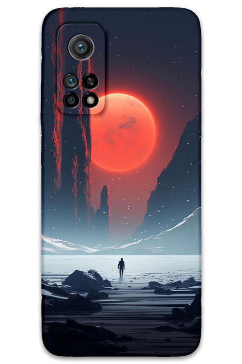 Xiaomi Mi 10T Pro Uyumlu Uzay Desenli Telefon Kılıfı + Ekran Koruyucu - 5861