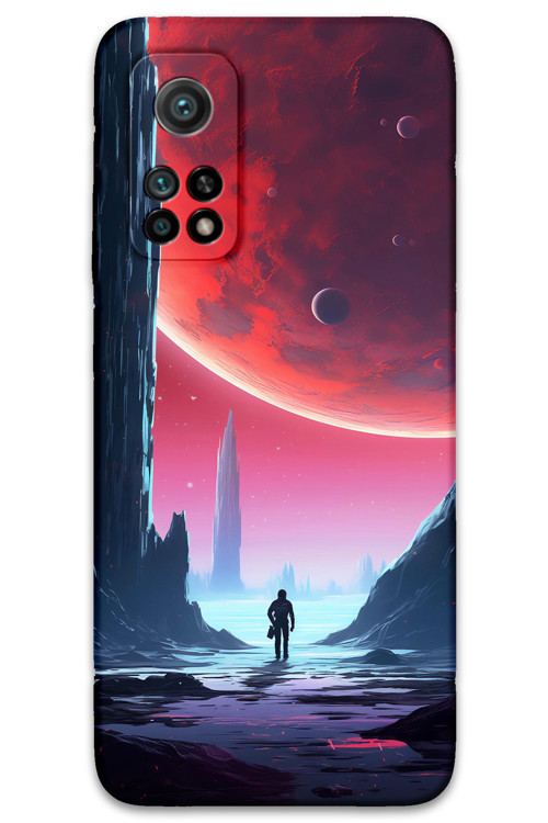 Xiaomi Mi 10T Pro Uyumlu Uzay Desenli Telefon Kılıfı + Ekran Koruyucu - 5860