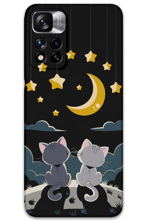 Poco M4 Pro 5G Uyumlu Kedi Desenli Telefon Kılıfı + Ekran Koruyucu - 5809