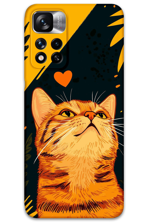 Poco M4 Pro 5G Uyumlu Kedi Desenli Telefon Kılıfı + Ekran Koruyucu - 5783