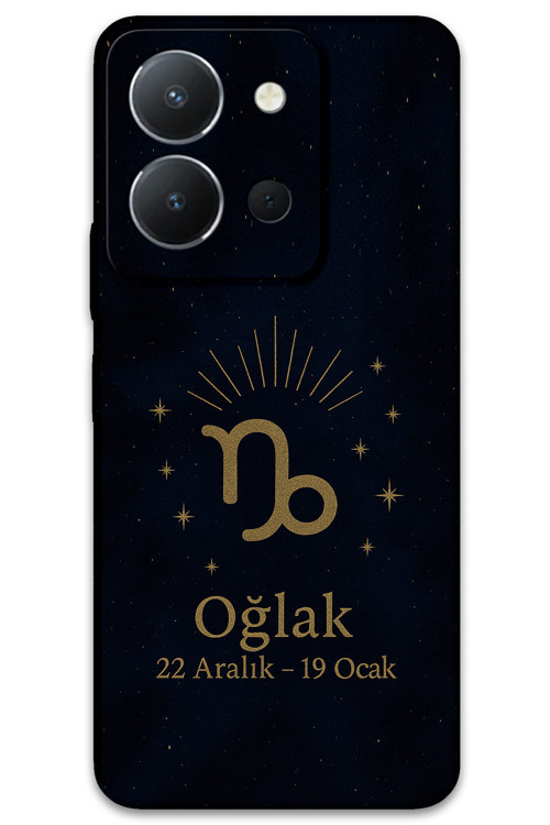 Vivo Y36 Uyumlu Oğlak Burcu Desenli Telefon Kılıfı + Ekran Koruyucu - 5777