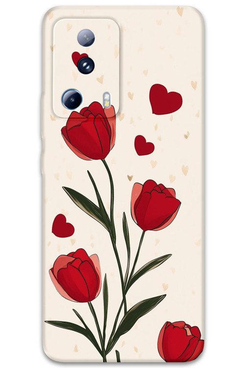 Xiaomi Mi 13 Lite Uyumlu Çiçek Desenli Telefon Kılıfı + Ekran Koruyucu - 5789