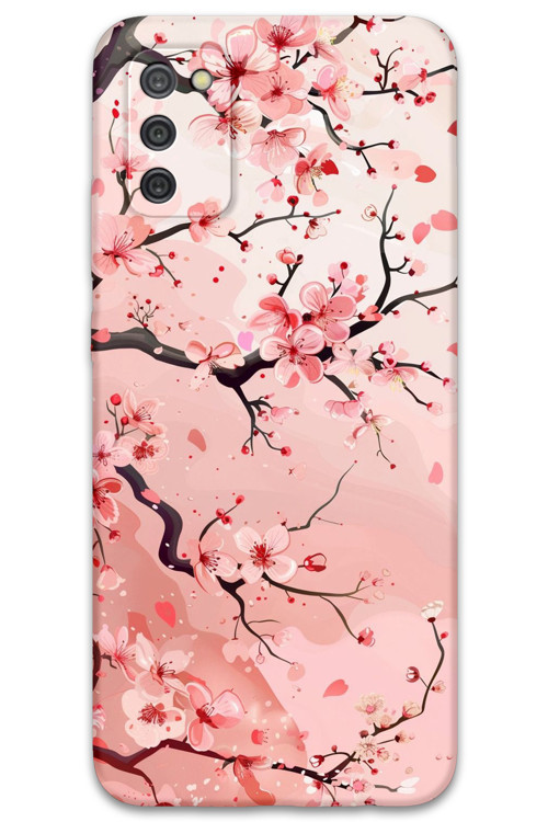 Galaxy A03S Uyumlu Çiçek Desenli Telefon Kılıfı + Ekran Koruyucu - 5805