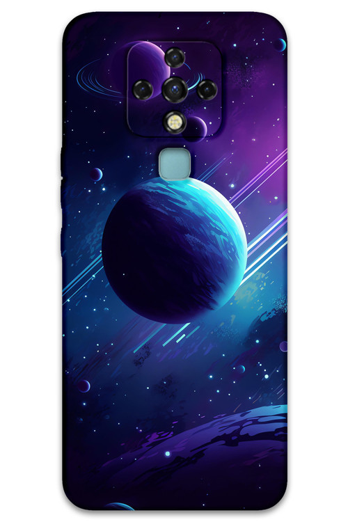 Tecno Camon 16 Uyumlu Uzay Desenli Telefon Kılıfı + Ekran Koruyucu - 5866