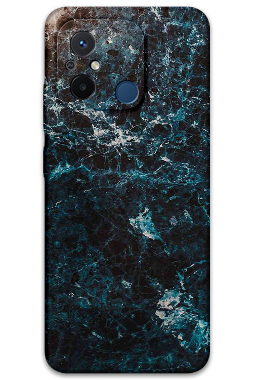 Xiaomi Redmi 12C Uyumlu Mermer Desenli Telefon Kılıfı + Ekran Koruyucu - 5819