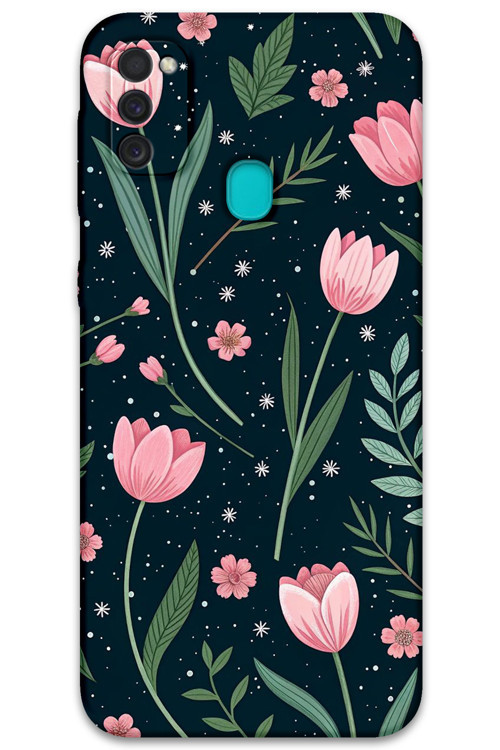 Galaxy M21 Uyumlu Samuray Desenli Telefon Kılıfı + Ekran Koruyucu - 5825