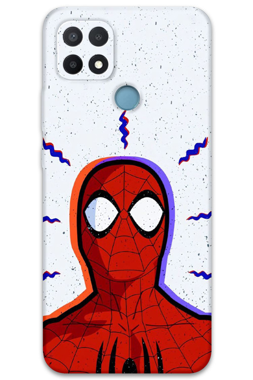 Oppo A15 Uyumlu Spiderman Desenli Telefon Kılıfı + Ekran Koruyucu - 5830