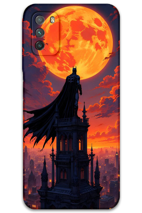 Xiaomi Redmi 9T Uyumlu Batman Desenli Telefon Kılıfı + Ekran Koruyucu - 5829
