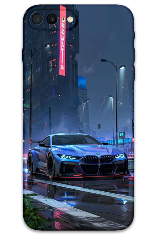 İphone 8 Plus Uyumlu Araba Desenli Telefon Kılıfı + Ekran Koruyucu - 5767