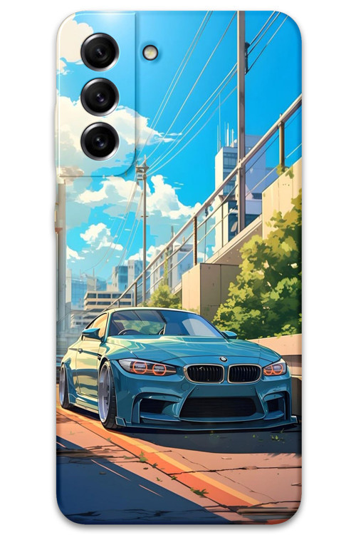 Galaxy S21 Fe Uyumlu Araba Desenli Telefon Kılıfı + Ekran Koruyucu - 5760