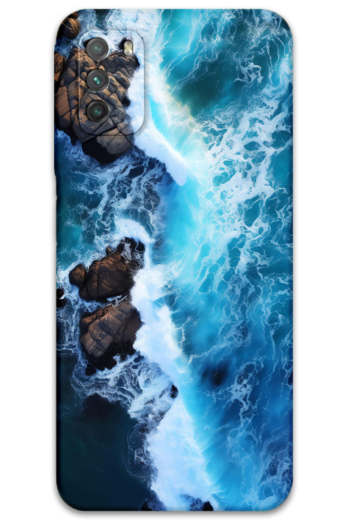 Xiaomi Redmi 9T Uyumlu Mermer Desenli Telefon Kılıfı + Ekran Koruyucu - 5810
