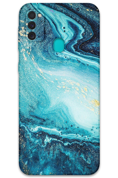 Galaxy M21 Uyumlu Kelebek Desenli Telefon Kılıfı + Ekran Koruyucu - 5795