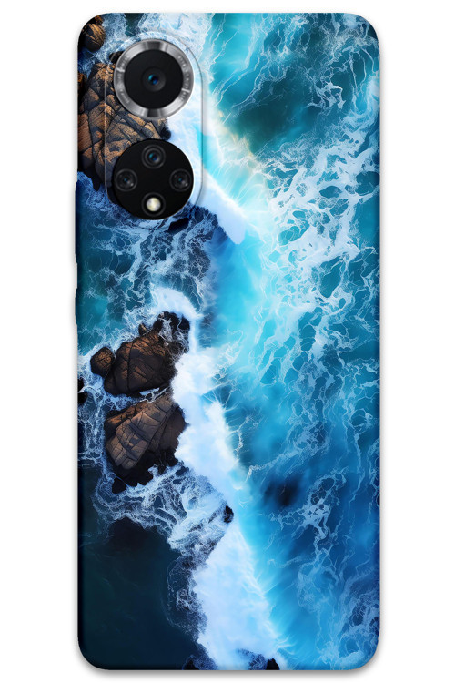 Huawei Nova 9 Uyumlu Mermer Desenli Telefon Kılıfı + Ekran Koruyucu - 5810