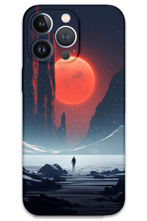 İphone 13 Pro Uyumlu Uzay Desenli Telefon Kılıfı + Ekran Koruyucu - 5861