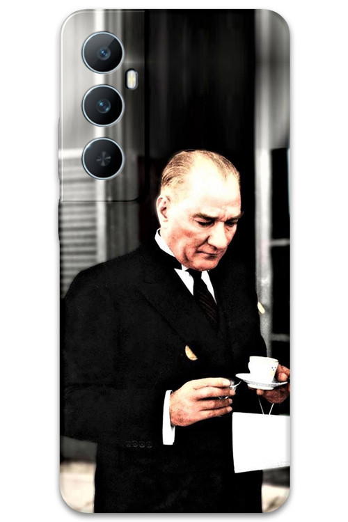 Realme C65 Uyumlu Atatürk Desenli Telefon Kılıfı + Ekran Koruyucu - 5850