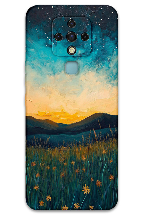 Tecno Camon 16 Uyumlu Uzay Desenli Telefon Kılıfı + Ekran Koruyucu - 5871