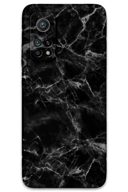 Xiaomi Mi 10T Pro Uyumlu Mermer Desenli Telefon Kılıfı + Ekran Koruyucu - 5815