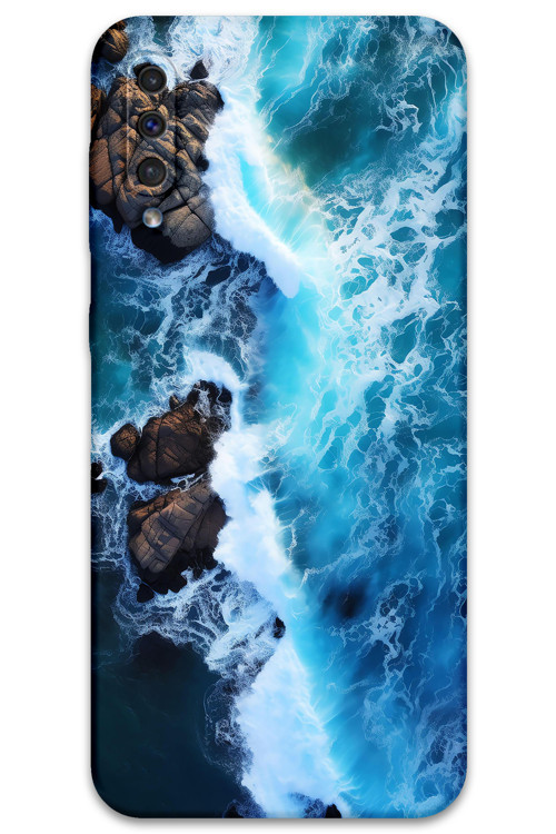 Galaxy A70 Uyumlu Mermer Desenli Telefon Kılıfı + Ekran Koruyucu - 5810