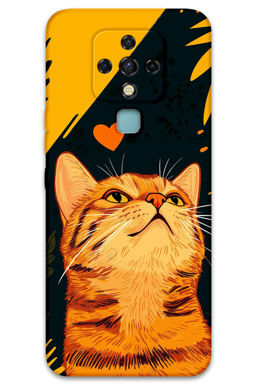 Tecno Camon 16 Uyumlu Kedi Desenli Telefon Kılıfı + Ekran Koruyucu - 5783