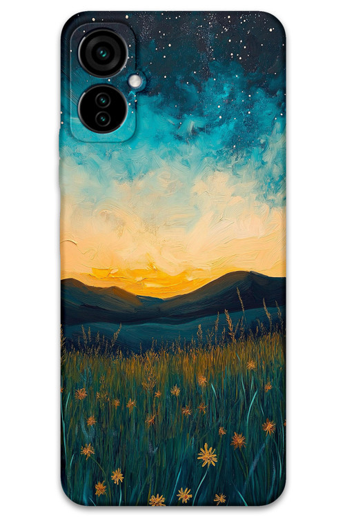Tecno Camon 19 Neo Uyumlu Uzay Desenli Telefon Kılıfı + Ekran Koruyucu - 5871