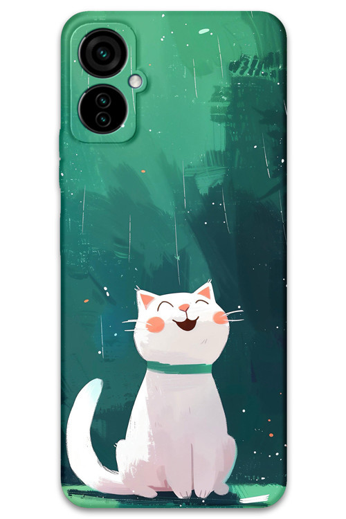 Tecno Camon 19 Neo Uyumlu Kedi Desenli Telefon Kılıfı + Ekran Koruyucu - 5781
