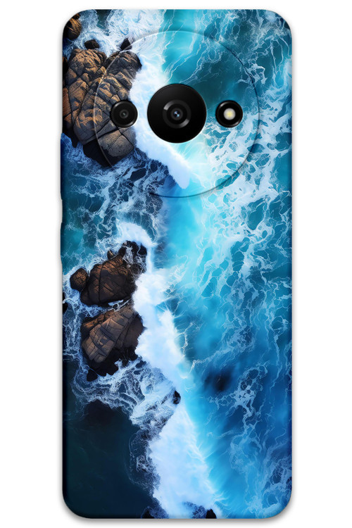 Xiaomi Redmi A3 Uyumlu Mermer Desenli Telefon Kılıfı + Ekran Koruyucu - 5810