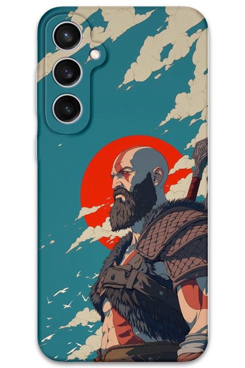Galaxy S23 Uyumlu Kratos Desenli Telefon Kılıfı + Ekran Koruyucu - 5824