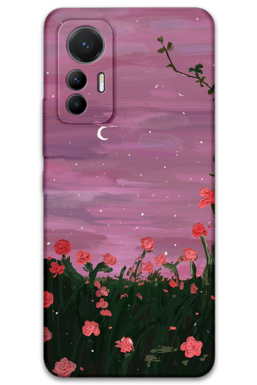 Xiaomi Mi 12 Lite Uyumlu Çiçek Desenli Telefon Kılıfı + Ekran Koruyucu - 5793