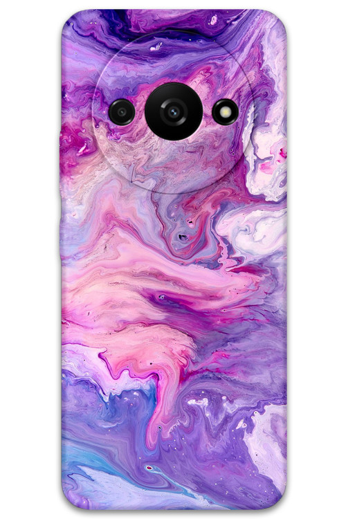 Xiaomi Redmi A3 Uyumlu Mermer Desenli Telefon Kılıfı + Ekran Koruyucu - 5813