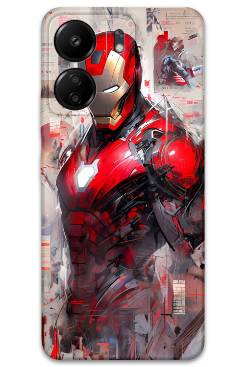 Xiaomi Redmi 13C Uyumlu İronman Desenli Telefon Kılıfı + Ekran Koruyucu - 5828