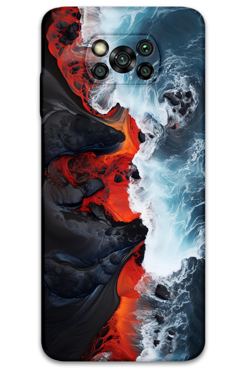 Poco X3 Nfc Uyumlu Mermer Desenli Telefon Kılıfı + Ekran Koruyucu - 5811