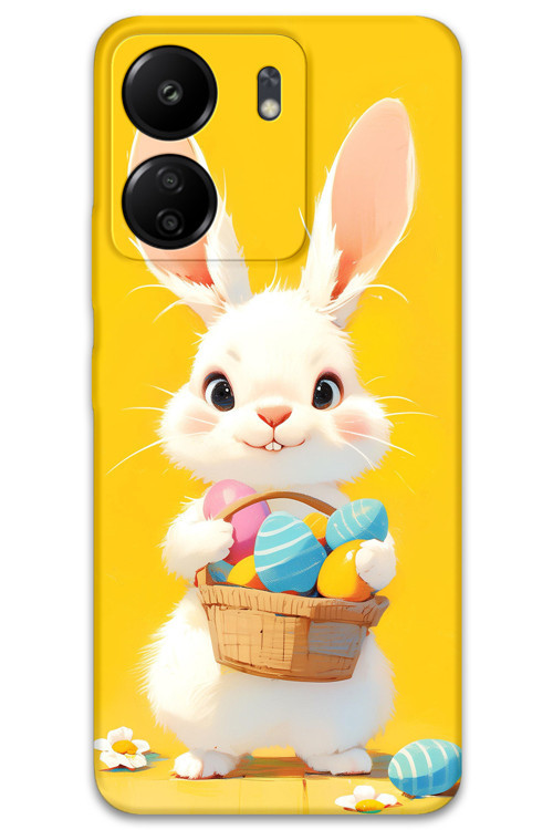 Xiaomi Redmi 13C Uyumlu Tavşan Desenli Telefon Kılıfı + Ekran Koruyucu - 5806