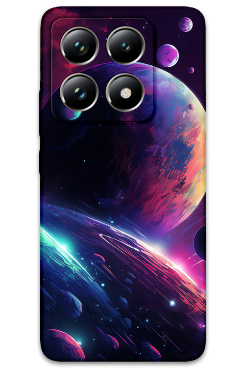 Xiaomi Mi 14T Pro Uyumlu Uzay Desenli Telefon Kılıfı + Ekran Koruyucu - 5862