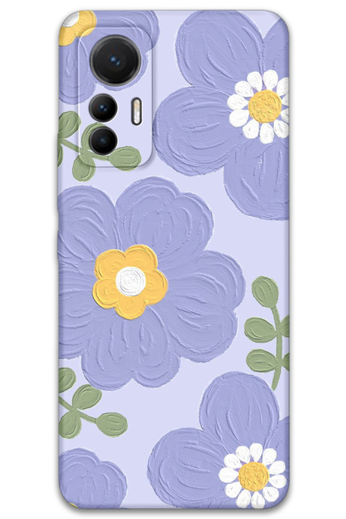 Xiaomi Mi 12 Lite Uyumlu Çiçek Desenli Telefon Kılıfı + Ekran Koruyucu - 5799