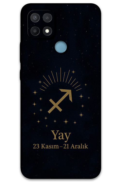 Oppo A15S Uyumlu Yay Burcu Desenli Telefon Kılıfı + Ekran Koruyucu - 5776