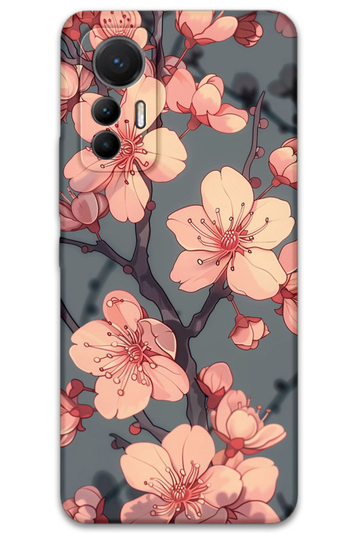 Xiaomi Mi 12 Lite Uyumlu Çiçek Desenli Telefon Kılıfı + Ekran Koruyucu - 5801