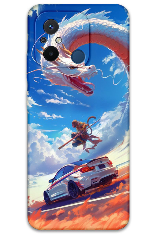 Xiaomi Redmi 12C Uyumlu Araba Desenli Telefon Kılıfı + Ekran Koruyucu - 5764