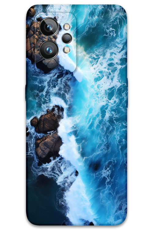 Realme Gt 2 Uyumlu Mermer Desenli Telefon Kılıfı + Ekran Koruyucu - 5810