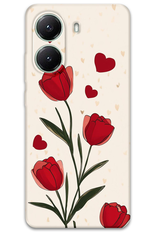 Poco X7 Pro Uyumlu Çiçek Desenli Telefon Kılıfı + Ekran Koruyucu - 5789