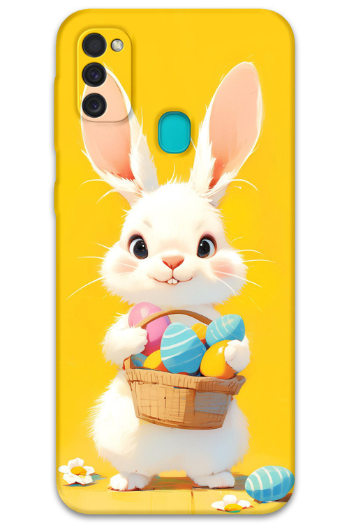 Galaxy M30S Uyumlu Tavşan Desenli Telefon Kılıfı + Ekran Koruyucu - 5807
