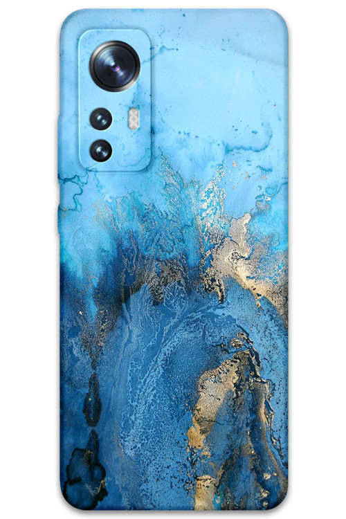 Xiaomi Mi 12 Pro Uyumlu Mermer Desenli Telefon Kılıfı + Ekran Koruyucu - 5812