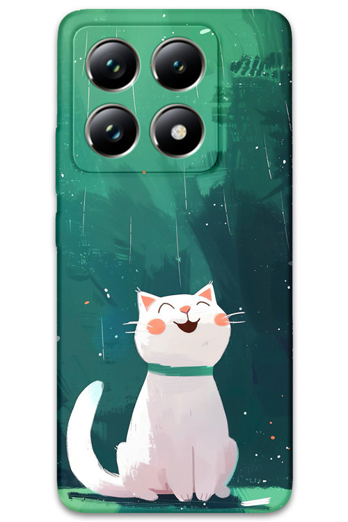 Xiaomi Mi 14T Pro Uyumlu Kedi Desenli Telefon Kılıfı + Ekran Koruyucu - 5781
