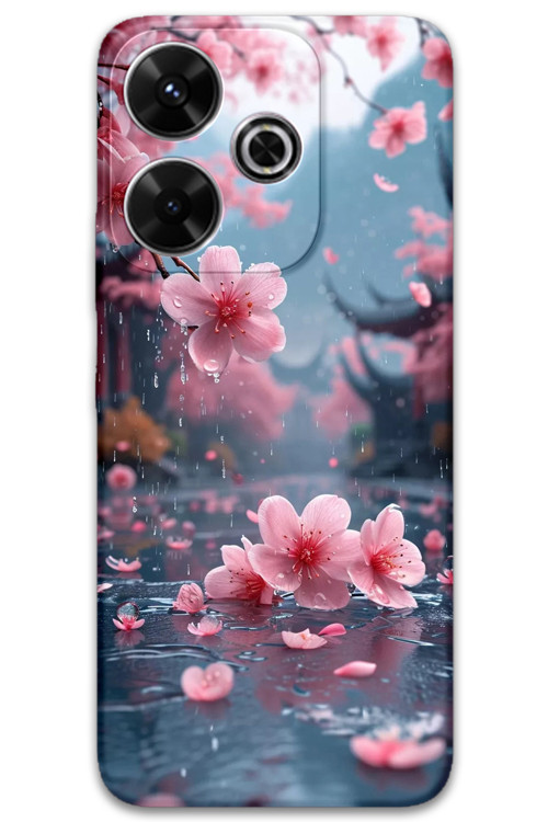 Xiaomi Redmi 13 Uyumlu Çiçek Desenli Telefon Kılıfı + Ekran Koruyucu - 5794