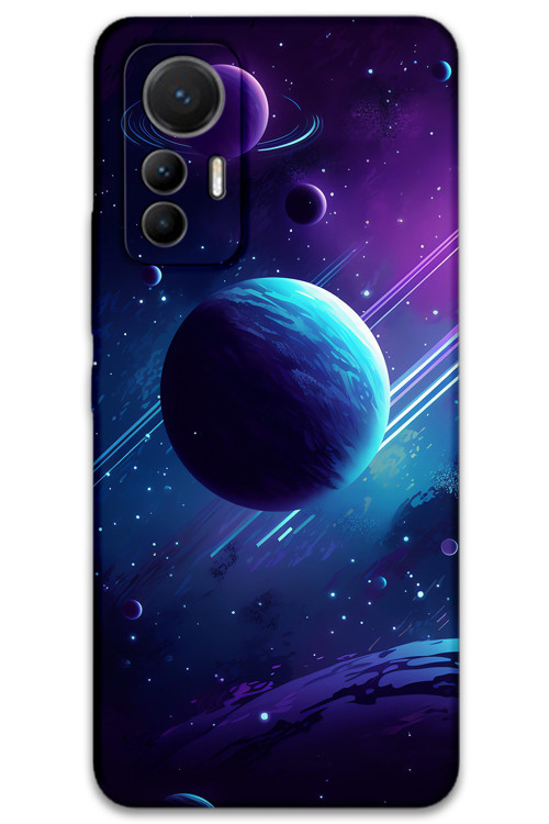 Xiaomi Mi 12 Lite Uyumlu Uzay Desenli Telefon Kılıfı + Ekran Koruyucu - 5866