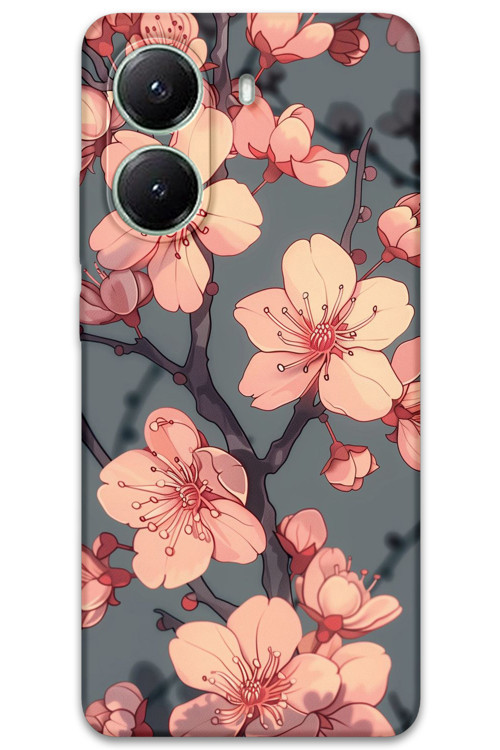 Poco X7 Pro Uyumlu Çiçek Desenli Telefon Kılıfı + Ekran Koruyucu - 5801